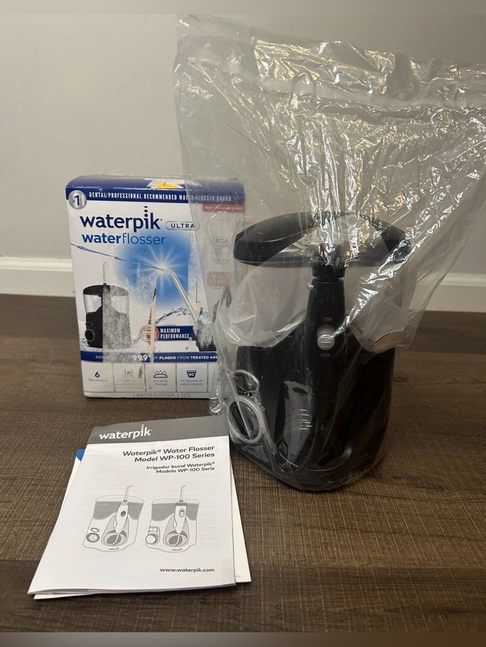 Waterpik Water Flosser Ultra WP-112W - Black OPEN BOX CONTENTS STILL SEALED